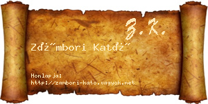 Zámbori Kató névjegykártya